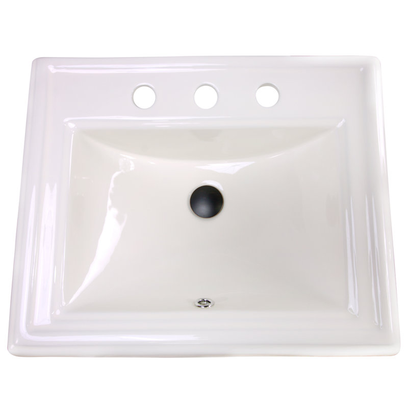 Nantucket Sinks Vitreous China Rectangular DropIn Bathroom Sink With